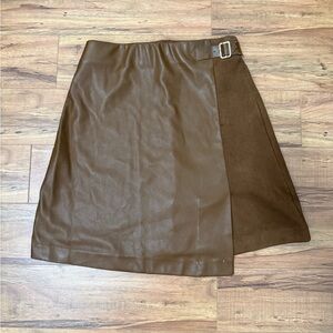 Marc New York  Faux Leather Wrap Skirt with Buckle B15